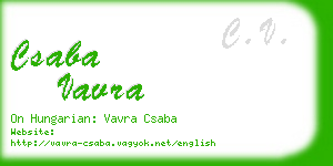 csaba vavra business card